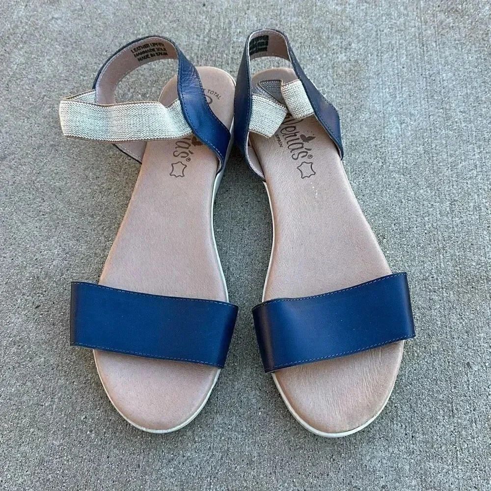 Valeria’s Made In Spain Leather Ankle Strap Comfort Sandals Women’s Sz 41